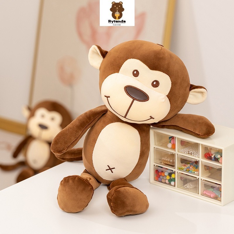 Rytanda Khỉ Dễ Thương Sang Trọng Đồ Chơi Mềm Mô Phỏng Khỉ Sang Trọng Búp Bê Gối Thú Vị Động Vật Sofa Đệm Trẻ Em Bạn Gái Trang Trí Năm Mới Quà Tặng Sinh Nhật Giáng Sinh
