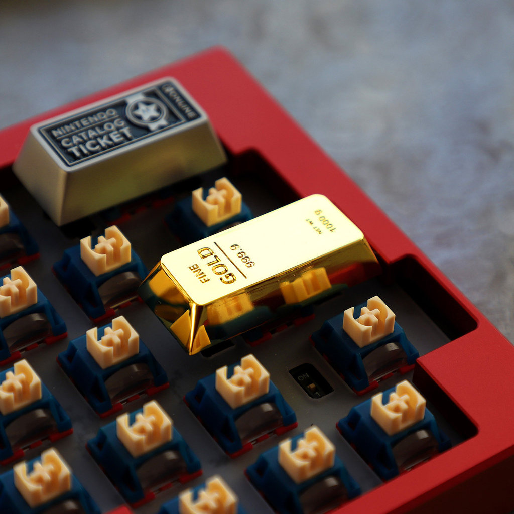 Keycap Kim Loại Thỏi Vàng Zinc Alloy Artisan Độc Lạ Cao Cấp | KCAP - World of keycaps