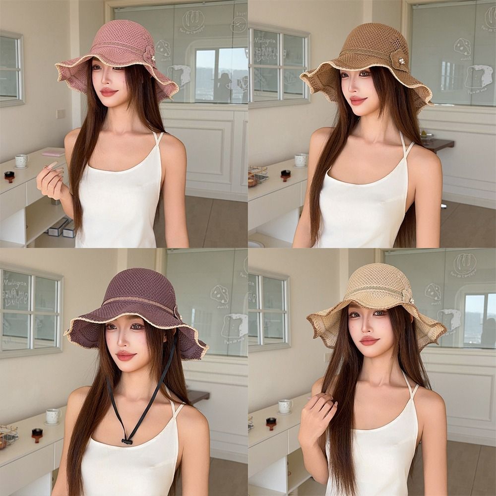 Mũ ngư dân MERIGGIARE, Mũ chống nắng thoáng khí, Mũ xô đa năng dệt tay vành lớn hợp thời trang dành cho nữ
