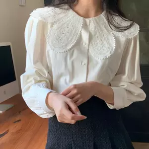 Áo sơ mi tay dài cổ ren hình cánh hoa sang trọng kiểu vintage XIMIMI SP445