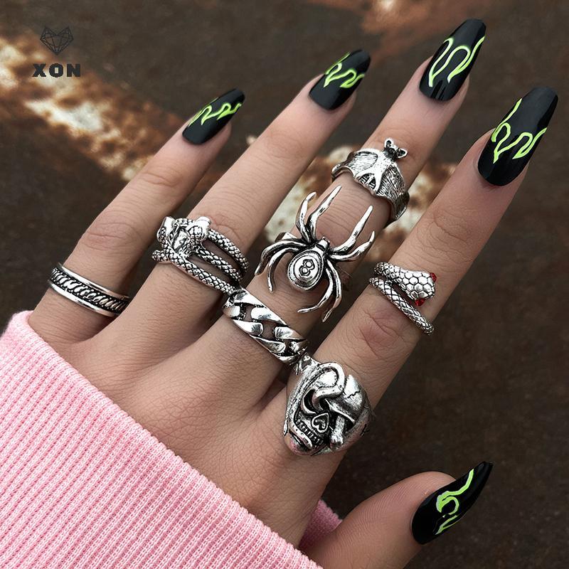Nhẫn và phụ kiện thời trang punk gothic cho nam nữ, phù hợp làm quà tặng