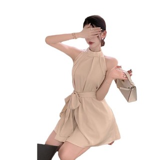 Đầm cổ halter cho nữ mùa xuân, quyến rũ,nữ tính, đầm không cổ cao cấp, thích hợp đi tiệc, đi chơi, đi dạo