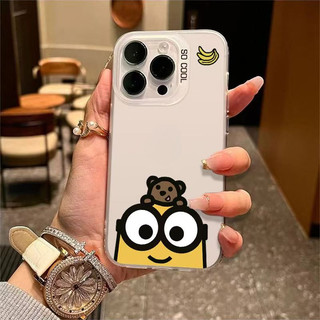 Ốp Điện Thoại Mờ Fun Minions Thích Hợp Cho iPhone 14Plus Hợp Thời Trang 13Pro 15ProMax Premium 12ProMax 11 17PROMAX 15ProMax Vỏ Mềm Bảo Vệ Chống Sốc Chống Sốc