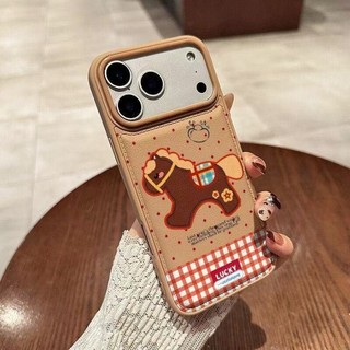Ốp lưng iPhone 17 16 15 14 13 12 11 Pro Max X XR Max 7 8 Plus Red Wave Dot Pony da vân trường hợp điện thoại
