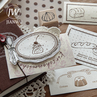 JIANWU Imprint Box Series Vintage Thực Vật Biên Giới Nhãn Vật Liệu Phong Cảnh Cắt Dán Sáng Tạo DIY Tạp Chí Văn Phòng Phẩm