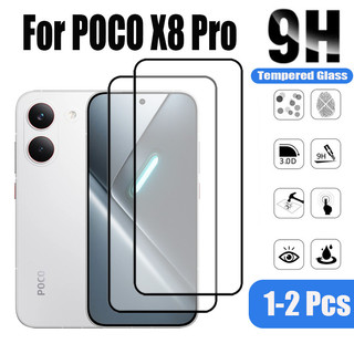 1-2 Chiếc POCO X8 Pro 5G Kính Cường Lực Bảo Vệ Màn Hình Cho Xiaomi POCO X7 X6 C65 X6 M6 Pro 4G 5G 9D Kính Bảo Vệ Phim