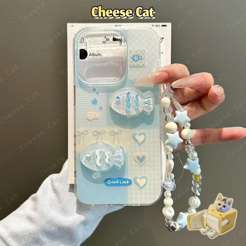 Ốp lưng DIY hình cá pha lê 3D mùa hè tương thích với iPhone 14 13 12 11 15 16 17 Pro Max XR Xs Max 6 7 8 Plus