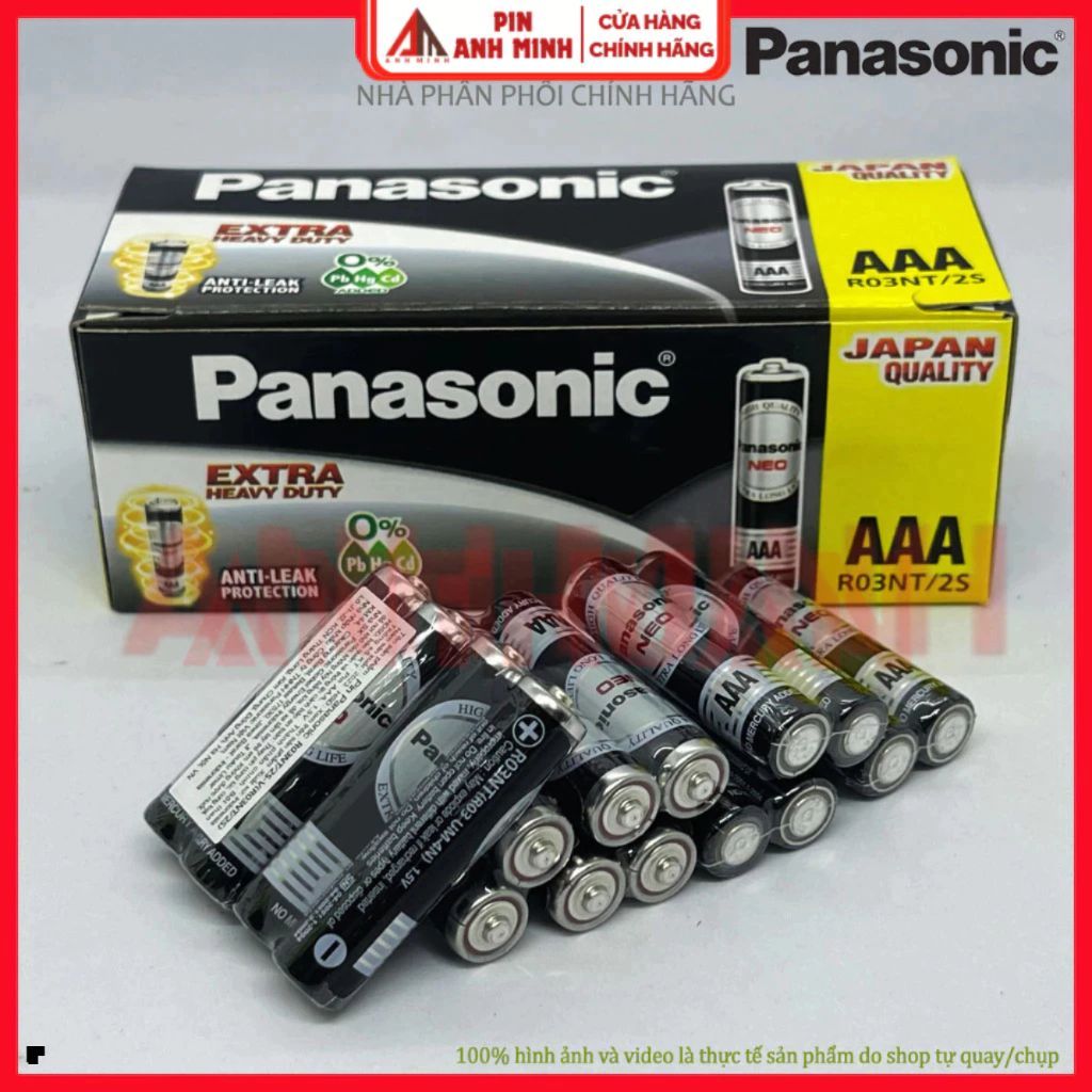Hộp 60 Viên Pin AAA Panasonic Đũa Đen NEO R03NT-2S hàng Chính Hãng chất lượng cho loại điều khiển