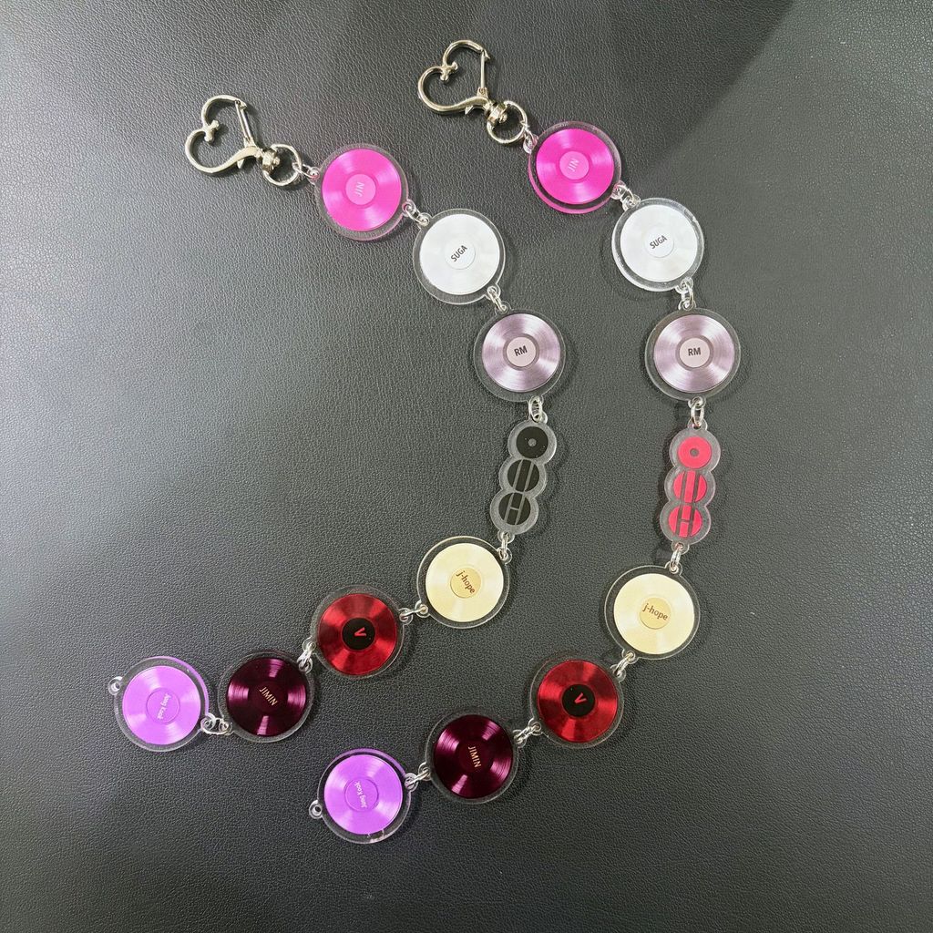 Vòng chìa khóa Kpop Idol BTS ARIANG Họa tiết CD Acrylic Charm Móc khóa dài