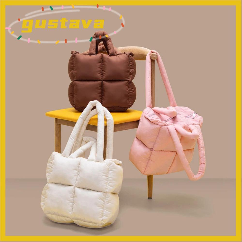 Túi đeo vai phồng GUSTAVA, Túi xách lông cừu bằng vải Nylon, có đệm mềm mại dung tích lớn không gian Cotton mua sắm