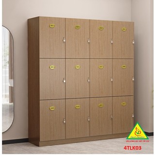 Tủ Locker gỗ MDF lưu trữ an toàn và thẩm mỹ TLK403 - Nội thất lắp rắp VIEDNONGADV