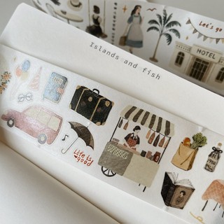 Tape Yier bế viền Travel Diary vibe cổ điển