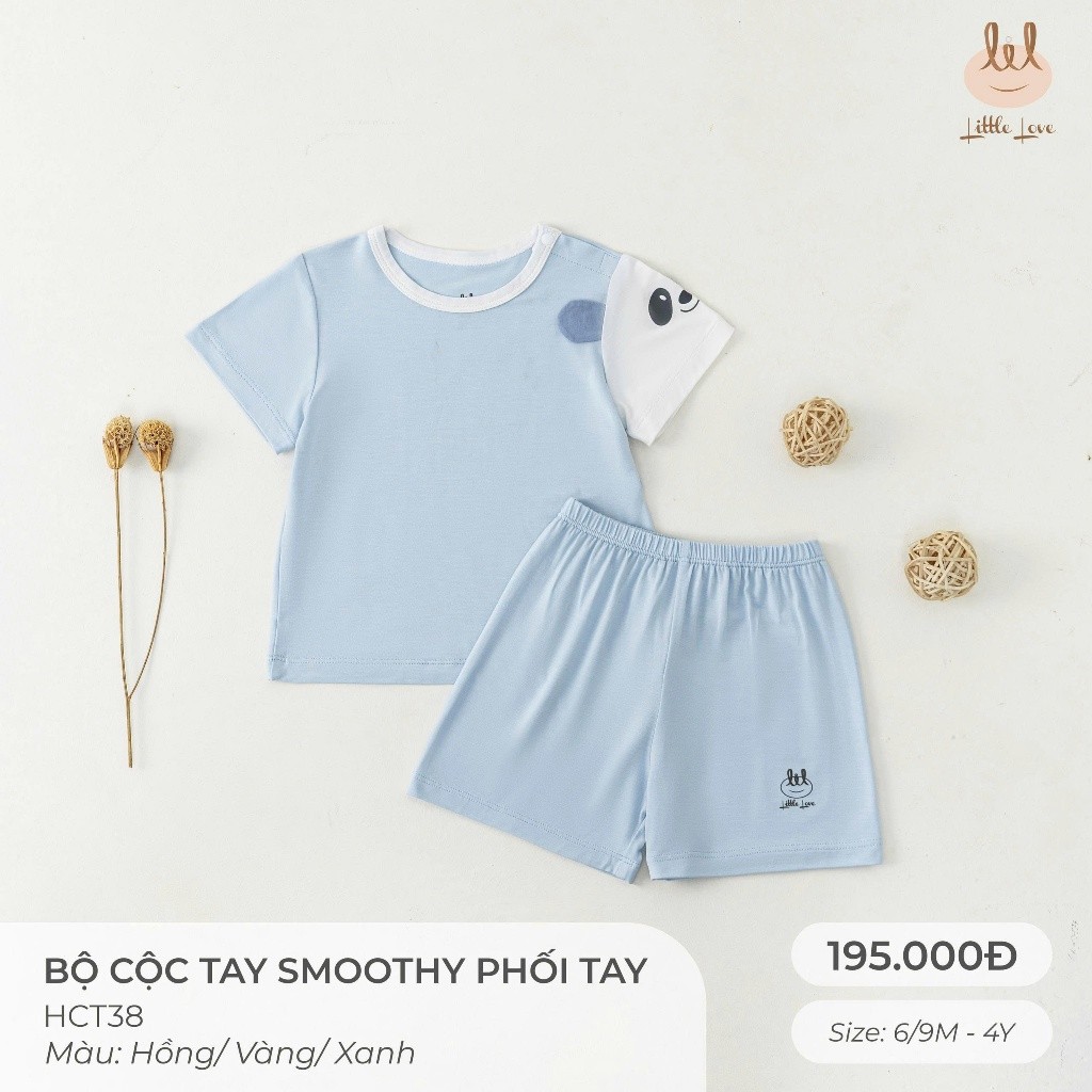 BỘ CỘC TAY VẢI SỢI TRE PHỐI TAY [ SIÊU MỀM, MÁT, MỊN CO DÃN VÀ THẤM HÚT TỐT] SZ 6/9M - 4Y (HCT38)