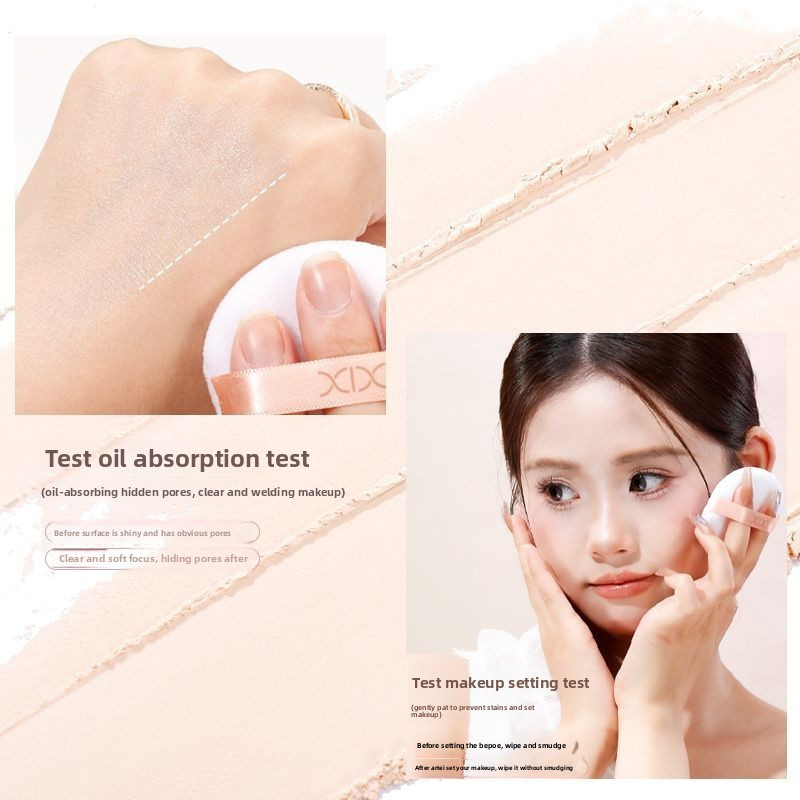 XIXI Phấn phủ kiểm dầu, lâu trôi, không bết, chống thấm mồ hôi, học sinh nhỏ gọn D823