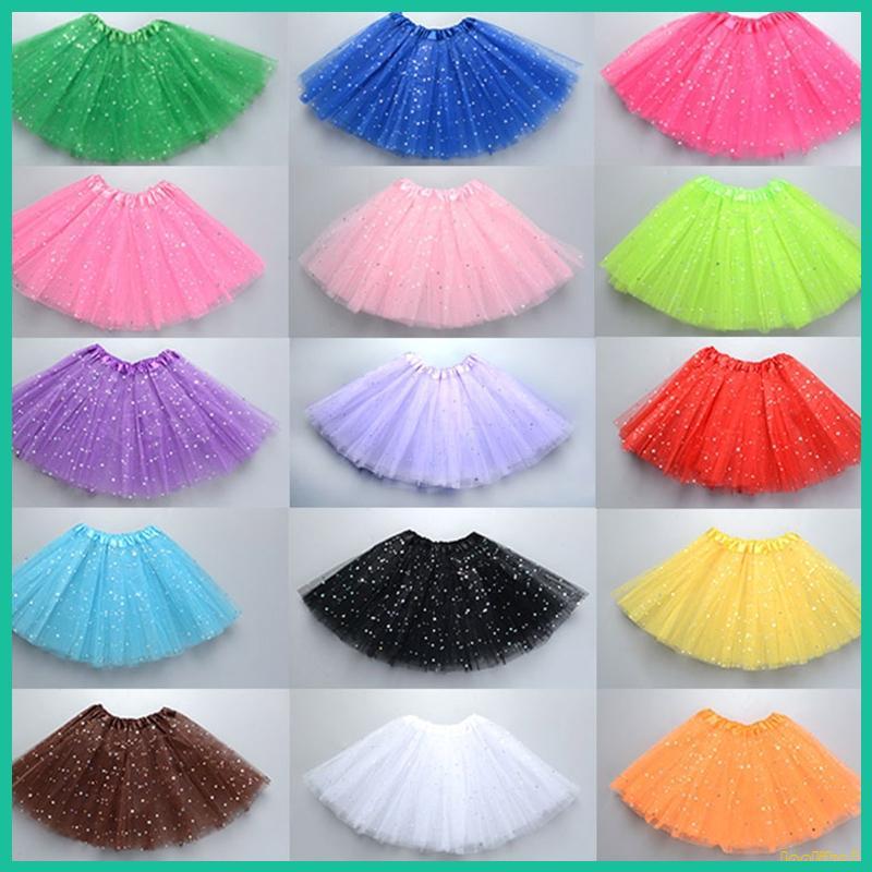 Innlike1 Trẻ Em Trẻ Em Bé Gái Sáng Bóng Kim Sa Lấp Lánh Váy Ba Lê Lưới Co Giãn Váy Tutu Tập Thể Dục Nhảy Múa Váy Công Chúa Pett