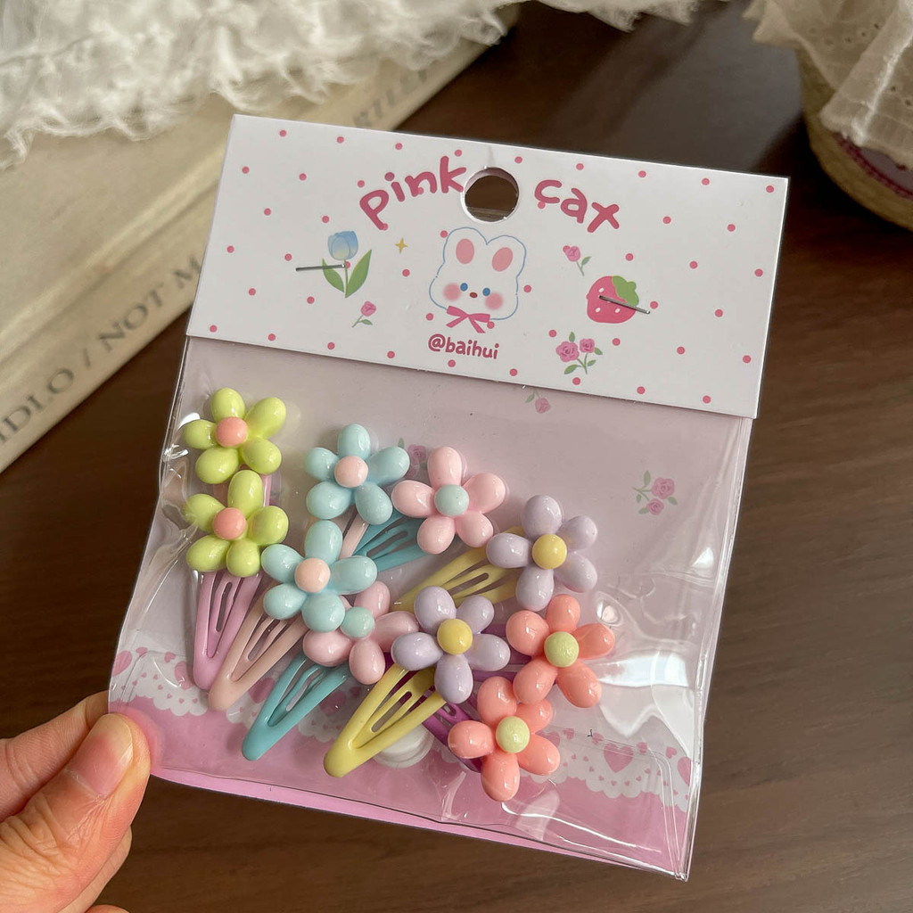 Bộ kẹp tóc hình hoa nhiều màu sắc Love BB dành cho bé gái