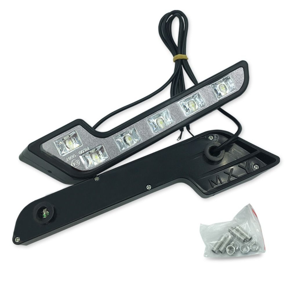 Đèn chạy ban ngày DOAOV78N, Đèn lái xe hình chữ L 12V 6 LED thay thế Đèn sương mù siêu sáng chống nước siêu sáng lái xe