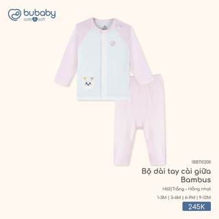 Bubaby SS26.T3.3 BST Bộ dài tay cài giữa cho bé sơ sinh