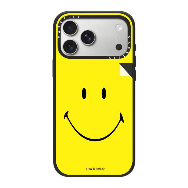 CASECASE X Original Smiley Yellow Case White Camera Ring Edition Matte Đen Cứng Hút Từ Tính Tác Động Dành Cho Apple IPhone 13 14 15 16 17 Pro Max Air Plus Có Hộp