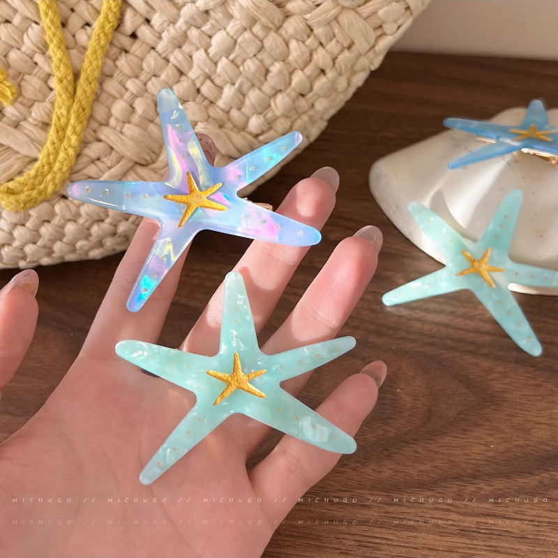 Mũ nón phong cách biển với hình sao biển, thời trang mùa hè
