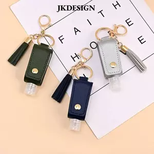 Bình rửa tay JKDESIGN, Hộp đựng nước rửa tay có móc khóa chống rò rỉ, Chai bóp da di động đa năng