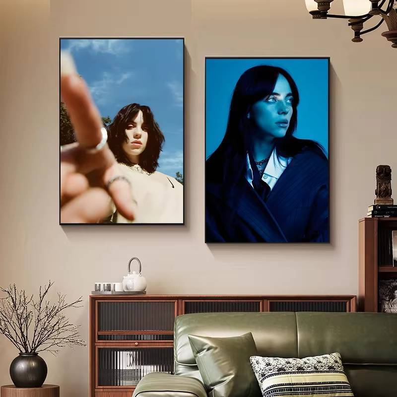 Ca Sĩ Nổi Tiếng Billie Eilish Thời Trang Ngôi Sao Chân Dung Canvas Tranh Nghệ Thuật Nhà Trang Trí Tường Canvas Poster
