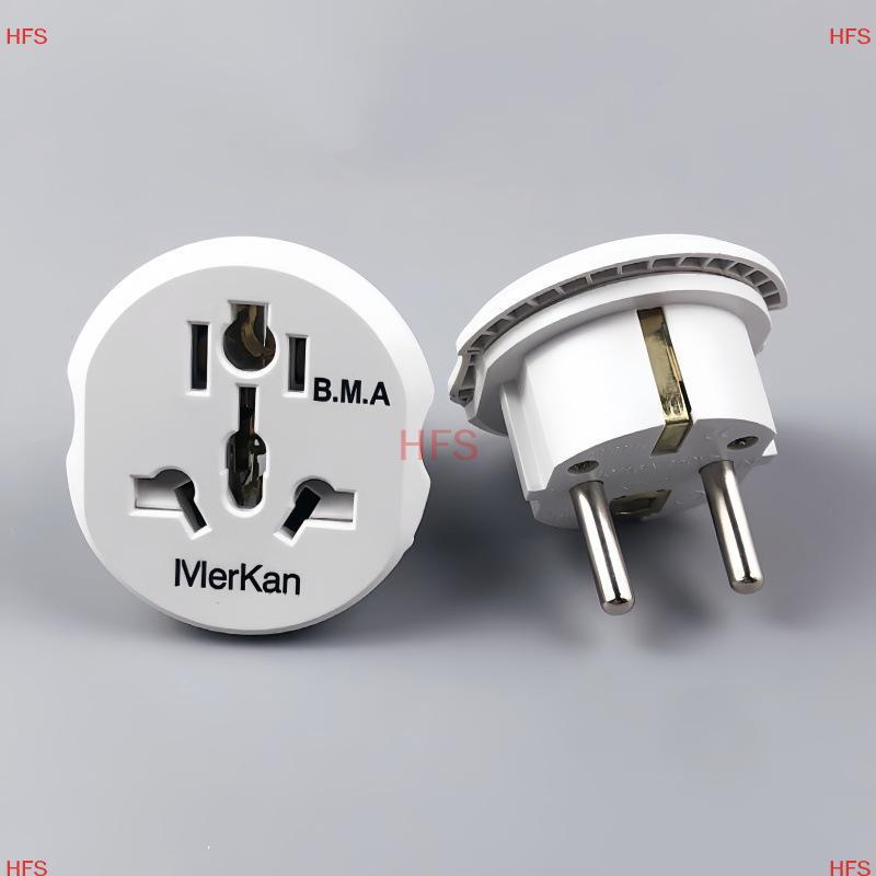[HFS] 1 Cái Chất Lượng Cao Universal AU US UK CN Sang EU KR Wall Soet EU Plug Adapter 16A 250V Bộ Chuyển Đổi Du Lịch 2 Mũi Tròn MỚI