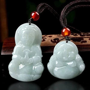 Dây chuyền mặt Phật Guanyin mới với đá hòa bình, phù hợp cho cả nam và nữ