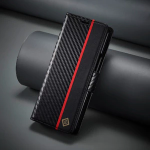Ốp điện thoại kết cấu bằng sợi carbon cho Samsung Galaxy Z fold 7 6 5 4 3 5G Vỏ da lật dành cho nam doanh nhân có họa tiết sợi carbon