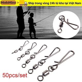 MODOMINO - Bộ 50 Đầu Nối Chụp Câu Cá Có Pin, Vòng Cố Định, Thùng Chống Shock