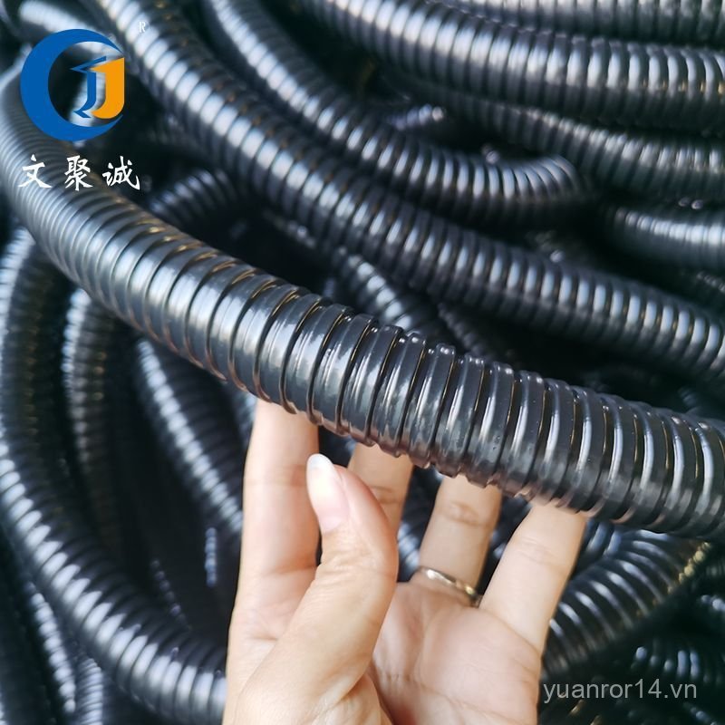Đen Nhựa Bọc Ống Ren Chống Cháy Sóng Ống Kim Loại Nhựa Ren Da Rắn Dây ...
