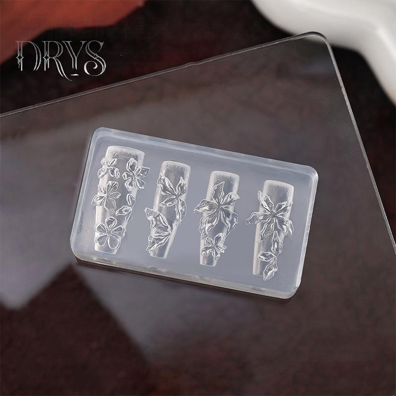 (TFT) Hoa Serie 3D Silicone Phụ Kiện Móng Tay Khắc Khuôn Hoa Đá Lily Tự Làm Mẫu Móng Tay Nghệ Thuật Khắc Khuôn Quyến Rũ MỚI