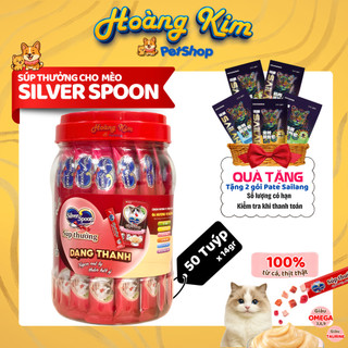 [HỘP 50 THANH] Súp thưởng Silver Spoon dạng thanh cho mèo (THANH 14g) - 6 Vị Thơm Ngon