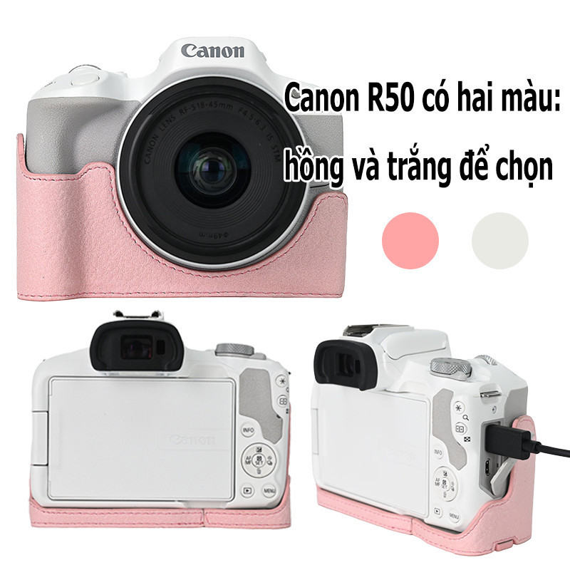 Ốp lưng da PU chuyên dụng cho máy ảnh – Đế nam châm thông minh – Dùng cho Canon R50, M50 và Fuji XT30,lắp đặt đơn giản