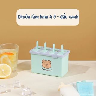 Khuôn Làm Kem Que Nhựa PP Cao Cấp Có Nắp Chống Mùi, Hộp Làm Kem Trái Cây 8 Ngăn Kèm Que Tiện Lợi