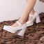 VNMZGG34-39 Kích Thước Lớn Dày Gót Đế Dày Đế Đế Đế Bằng Dây Đeo Nông Miệng Vuông Ngón Chân Mary Jane Giày Thời Trang