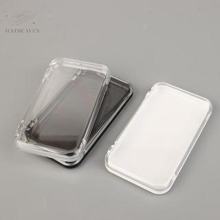 [hatheaven] Hộp đựng trang sức trong suốt bằng nhựa Hộp đựng móng tay ép Hộp lưu trữ hình chữ nhật để trưng bày móng tay giả và đồ cần thiết cho Salon có nắp đẹp