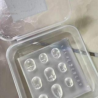 [hatheaven] Khuôn móng 3D silicon mặt người hoạt hình, khắc tay, phụ kiện trang trí nghệ thuật làm móng
