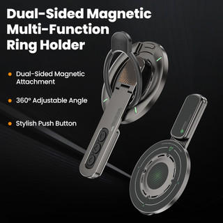 Elough 360° Giá đỡ lười xoay cho điện thoại thông minh Nhẫn đeo tay Giá đỡ điện thoại hai mặt Giá đỡ từ tính