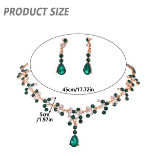 Nhiều Màu Sắc Kim Cương Giả Dây Chuyền Bông Tai Bộ Tinh Tế Quyến Rũ Cô Dâu Vòng Cổ Bông Tai Cho Phù Dâu Cưới Hóa Trang