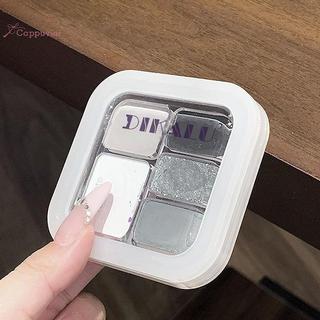 5 Màu Punk y Trang Điểm Mắt Bảng Phấn Mắt Bạc Trắng Xám Đậm Đen Mờ & Shimmer Trang Điểm Tiệc Lâu Dài