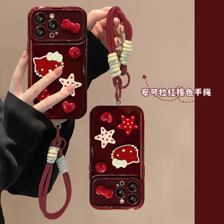 Dây buộc búp bê Hello Kitty Star Thích hợp cho Apple 13 Vỏ điện thoại cửa sổ lớn Huawei OPPOVIVO Silicone 26.1.11