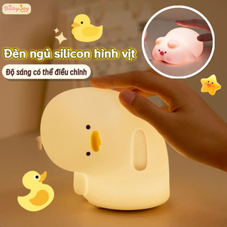 【BabyJoy】Đèn ngủ silicon hình vịt,ánh sáng dịu nhẹ,sạc USB cảm ứng chạm,Độ sáng có thể điều chỉnh
