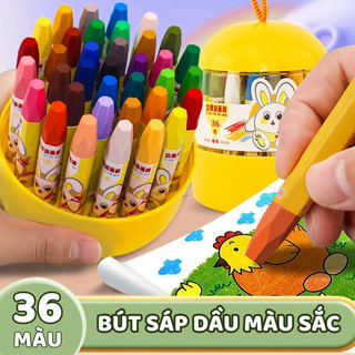 Bút Màu Sáp Dầu Cao Cấp Cho Học Sinh 36 Màu - Màu Sắc Tươi Sáng Rực Rỡ, Chất Lượng Vượt Trội, Không Dính Tay Khi Dùng
