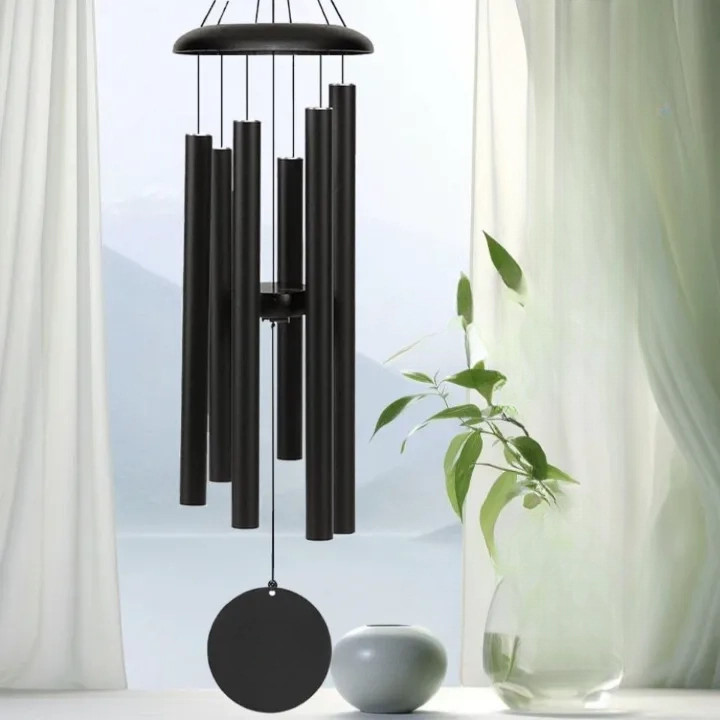 Chuông gió 6 ống kim loại lớn trang trí 66cm , Chuông Gió (Phong Thủy), Nhạc Thiền, Phong Thủy, 6 Thanh