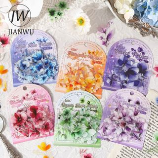 JIANWU Flower Bloom Unfuring Series Vintage Plant Hoa Phong Cảnh Chất Liệu Cắt Dán PET Nhãn Dán Sáng Tạo DIY Tạp Chí Văn Phòng Phẩm