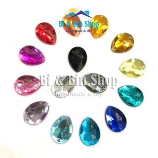 72 Viên Đá Kết Nhựa Giọt Nước 10x14mm Đính Kết Trang Phục Thời Trang, Làm Phụ Kiện Handmade
