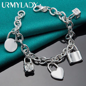 URMYLADY - Khóa Mặt Dây Chuyền & Vòng Tay Bạc 925, Trang Sức Thời Trang Cho Tiệc Cưới