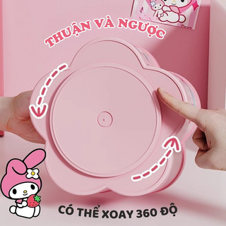 Khay Đựng Bút Hình Bông Hoa – Hộp Bút Xoay 360° Nhiều Ngăn Size Lớn Phân Loại Đồ Dễ Dàng