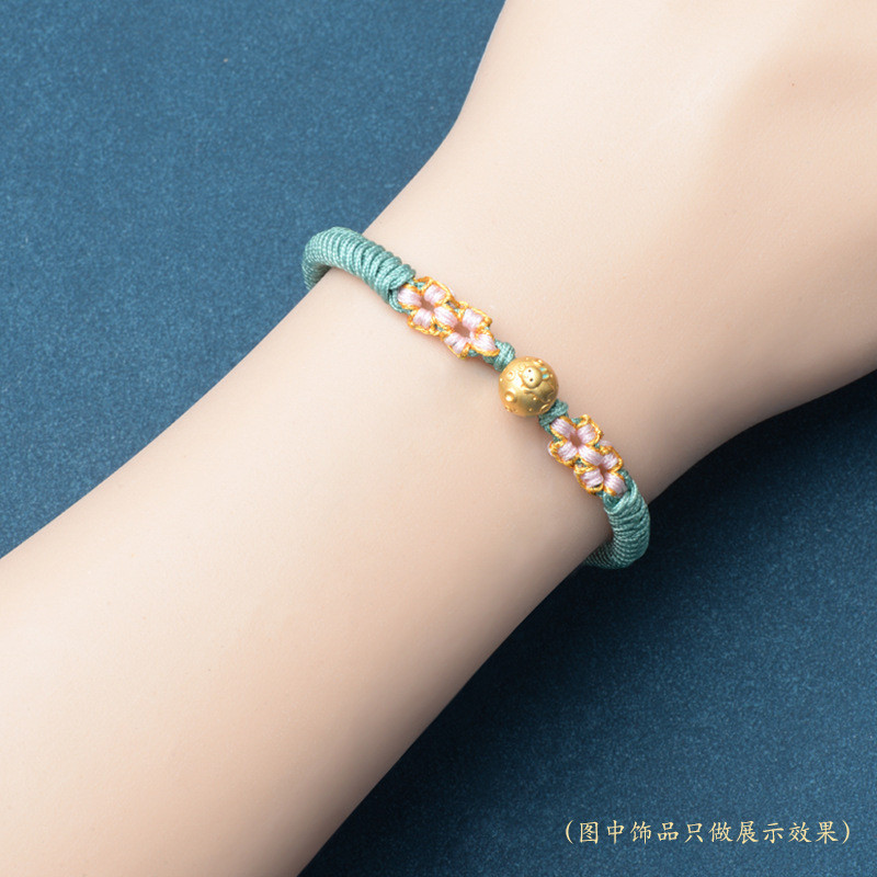 Vòng tay dệt tay từ hoa đào, thắt nút phong cách Trung Quốc